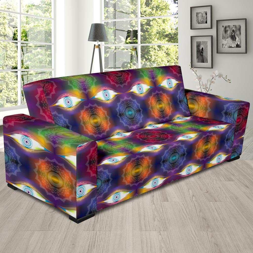 Chakra Eye Print Pattern Sofa Slipcover-JTAMIGO.COM