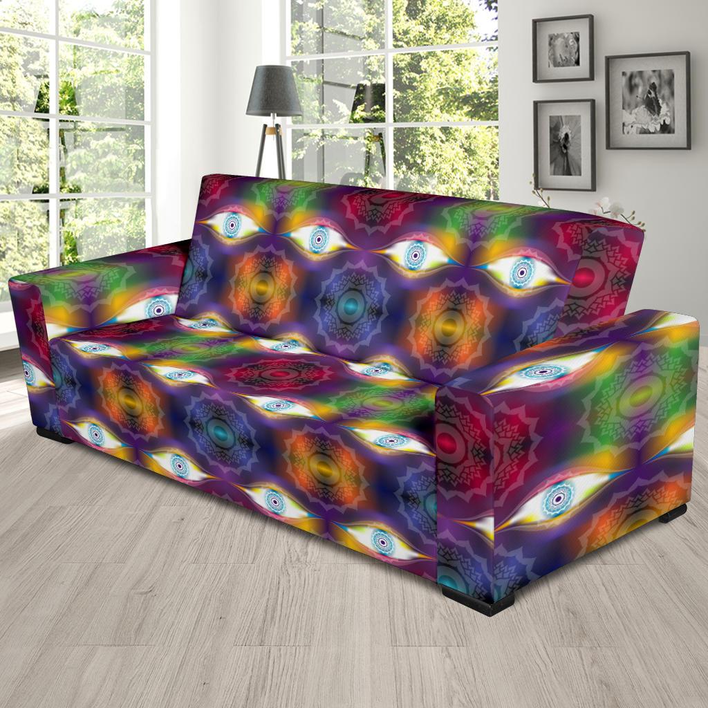 Chakra Eye Print Pattern Sofa Slipcover-JTAMIGO.COM
