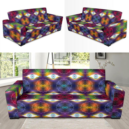 Chakra Eye Print Pattern Sofa Slipcover-JTAMIGO.COM
