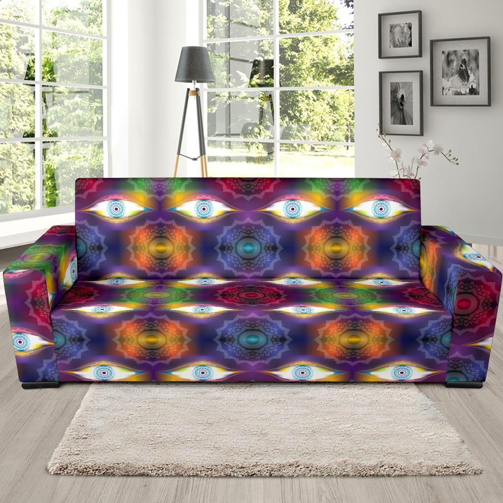 Chakra Eye Print Pattern Sofa Slipcover-JTAMIGO.COM
