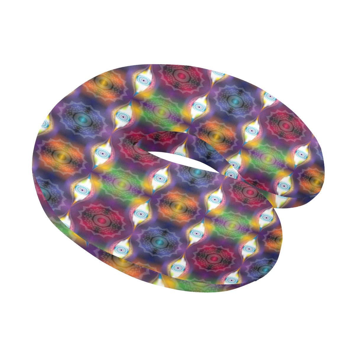 Chakra Eye Print Pattern U-Shaped Travel Neck Pillow-JTAMIGO.COM