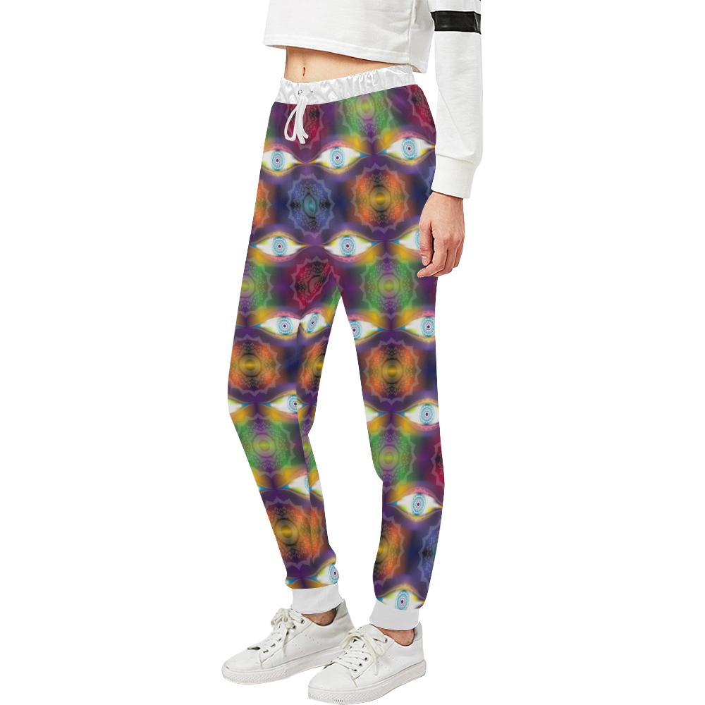 Chakra Eye Print Pattern Unisex Casual Sweatpants (Model L11)-JTAMIGO.COM