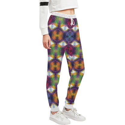 Chakra Eye Print Pattern Unisex Casual Sweatpants (Model L11)-JTAMIGO.COM