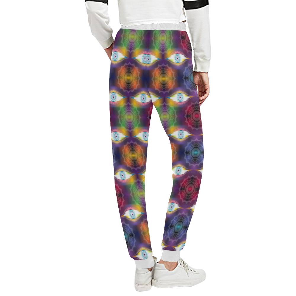 Chakra Eye Print Pattern Unisex Casual Sweatpants (Model L11)-JTAMIGO.COM