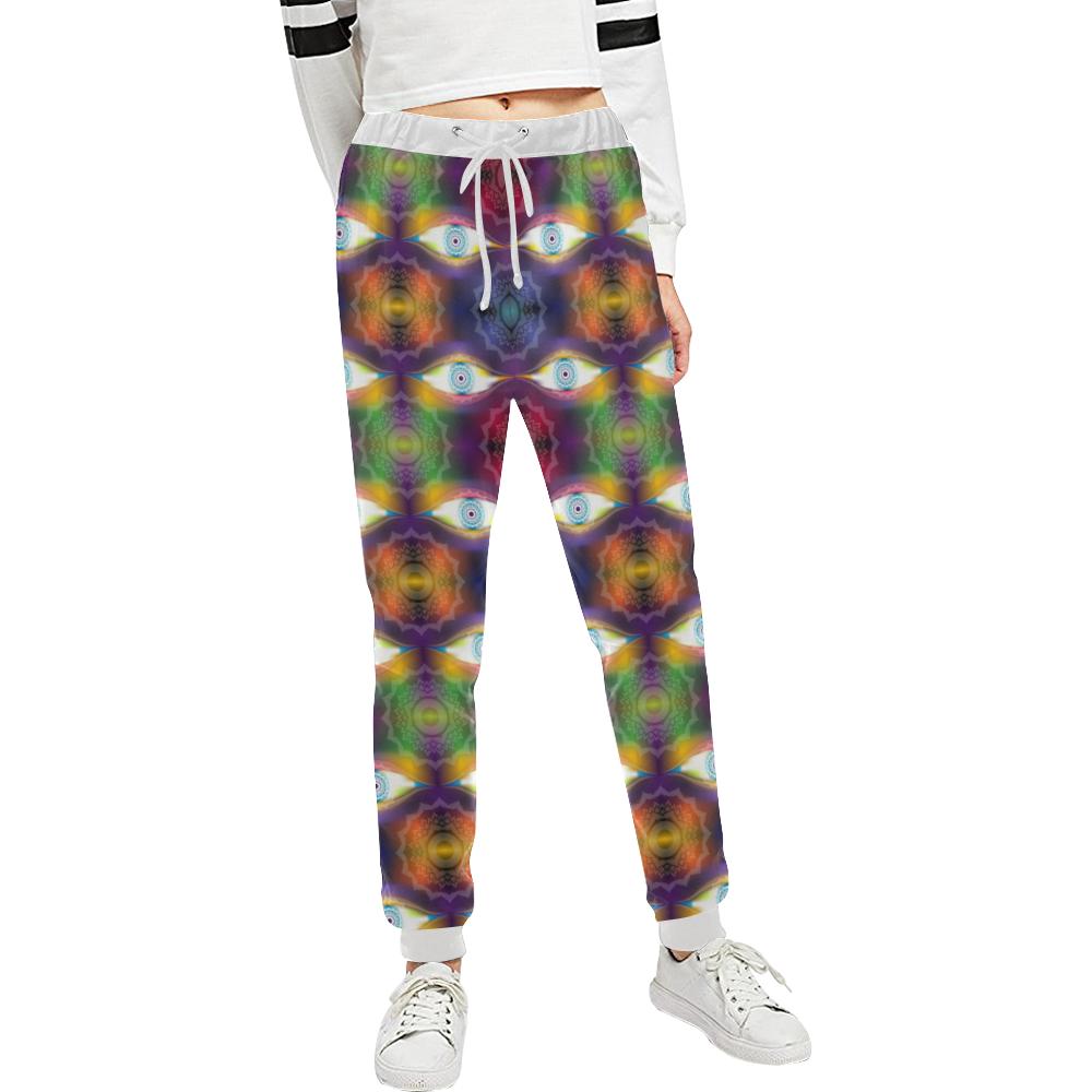 Chakra Eye Print Pattern Unisex Casual Sweatpants (Model L11)-JTAMIGO.COM