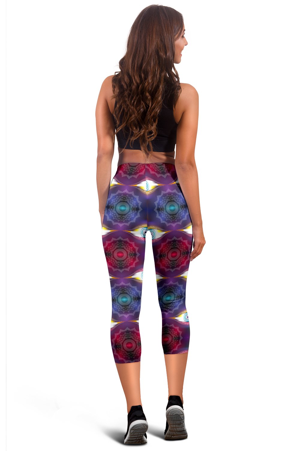 Chakra Eye Print Pattern Women Capris