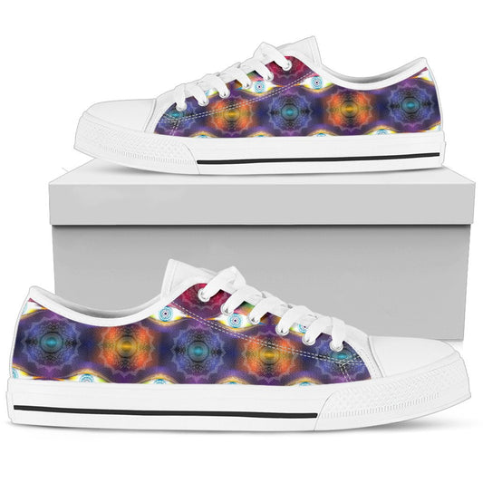Chakra Eye Print Pattern Women Low Top Shoes