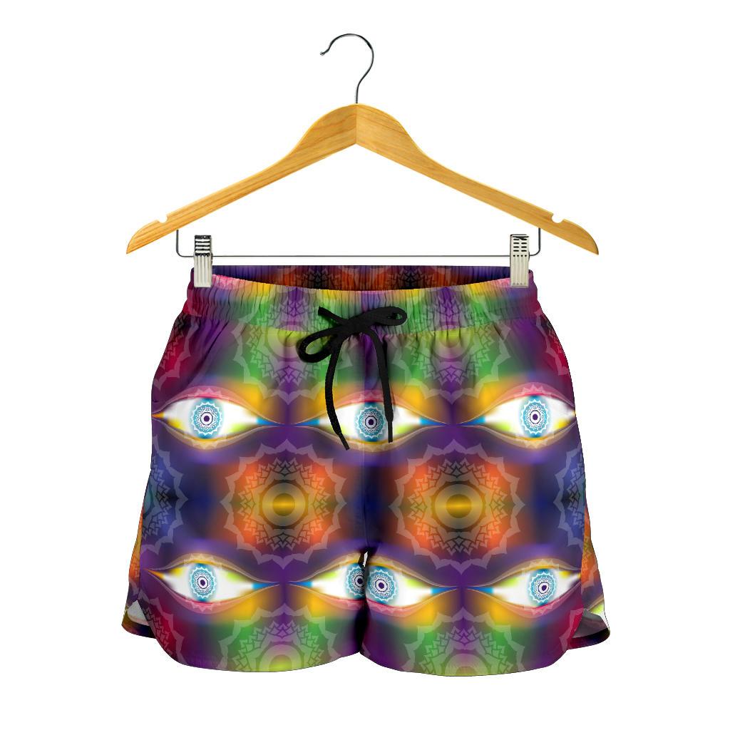Chakra Eye Print Pattern Women Shorts-JTAMIGO.COM