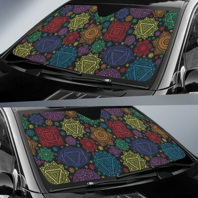 Chakra Mandala Print Pattern Car Sun Shade For Windshield