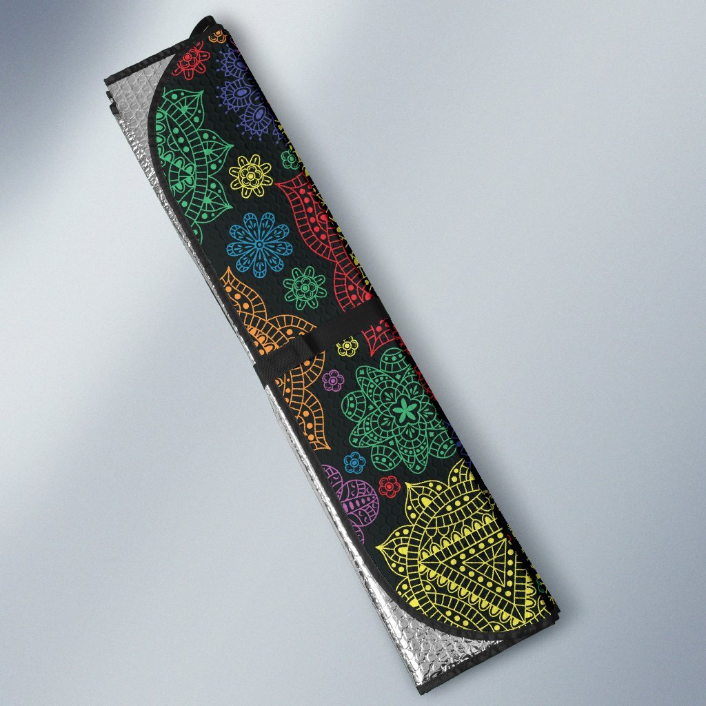 Chakra Mandala Print Pattern Car Sun Shade For Windshield