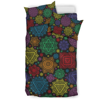 Chakra Mandala Print Pattern Duvet Cover Bedding Set