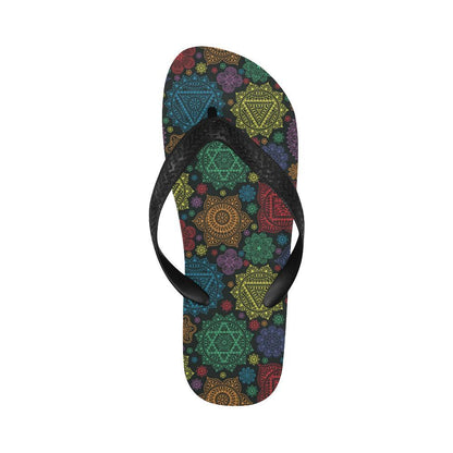 Chakra Mandala Print Pattern Flip Flops-JTAMIGO.COM