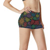 Chakra Mandala Print Pattern High Waisted Spandex Shorts-JTAMIGO.COM