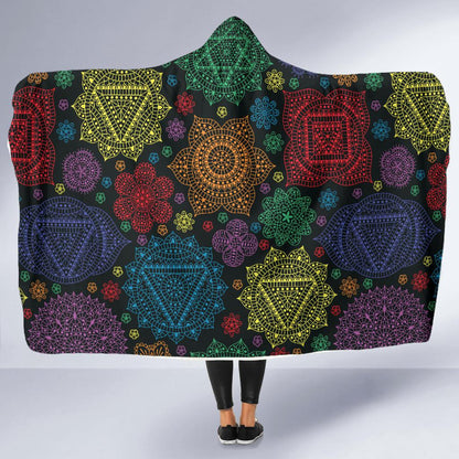 Chakra Mandala Print Pattern Hooded Blanket-JTAMIGO.COM