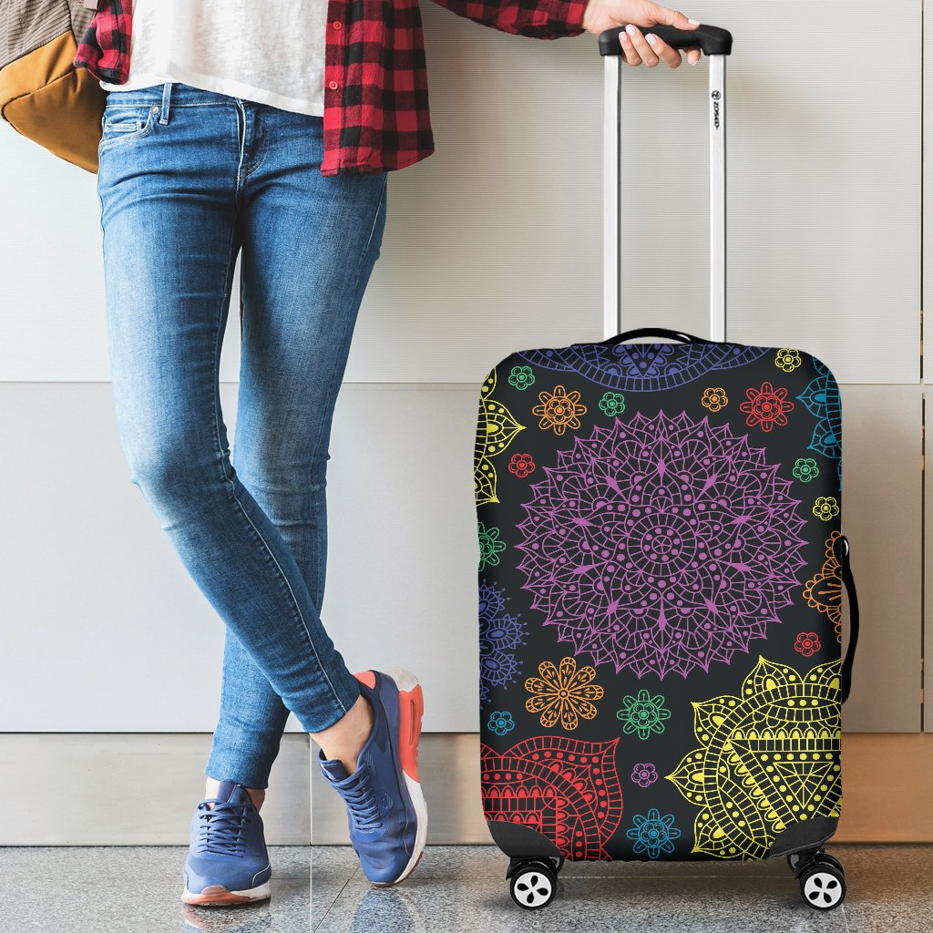 Chakra Mandala Print Pattern Luggage Cover Protector