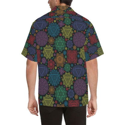 Chakra Mandala Print Pattern Men Aloha Hawaiian Shirt