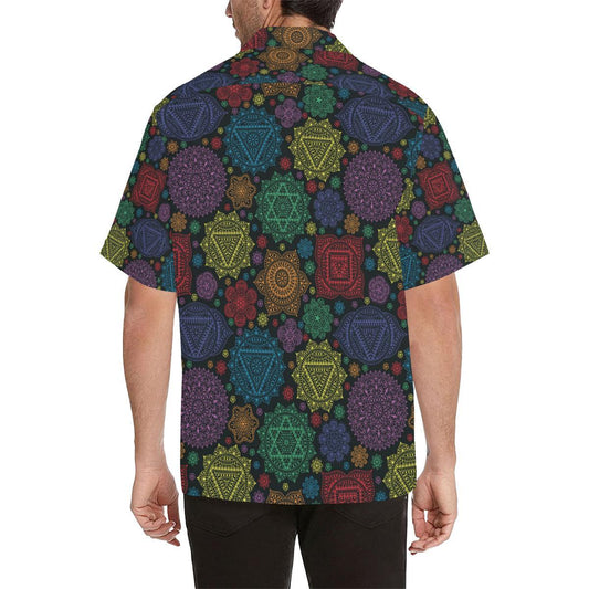 Chakra Mandala Print Pattern Men Aloha Hawaiian Shirt
