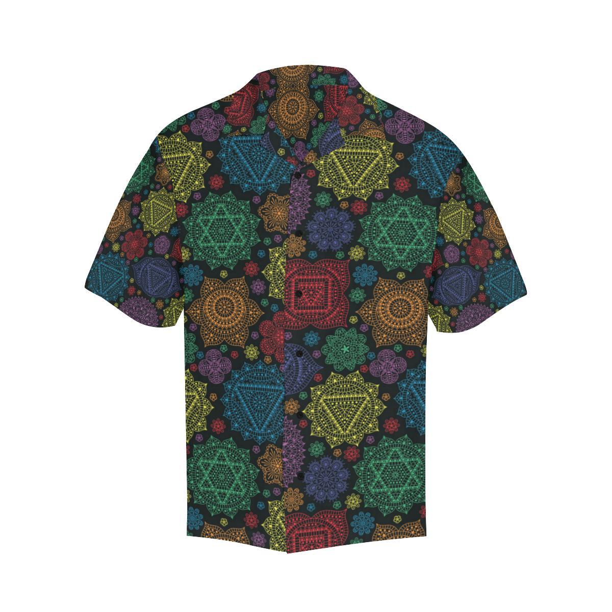 Chakra Mandala Print Pattern Men Aloha Hawaiian Shirt