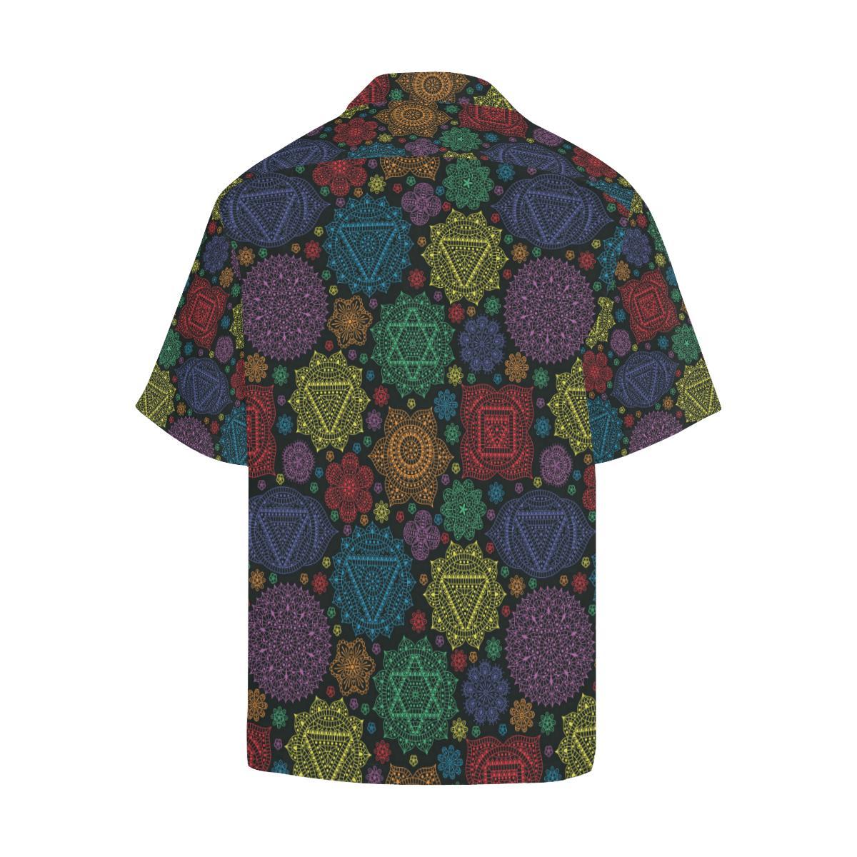 Chakra Mandala Print Pattern Men Aloha Hawaiian Shirt