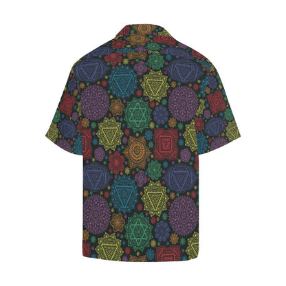 Chakra Mandala Print Pattern Men Aloha Hawaiian Shirt