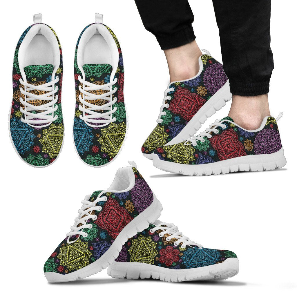 Chakra Mandala Print Pattern Men Sneakers Shoes