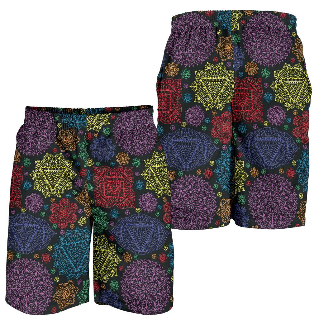 Chakra Mandala Print Pattern Mens Shorts-JTAMIGO.COM
