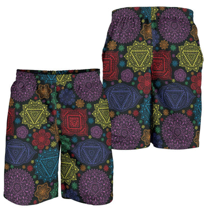 Chakra Mandala Print Pattern Mens Shorts-JTAMIGO.COM
