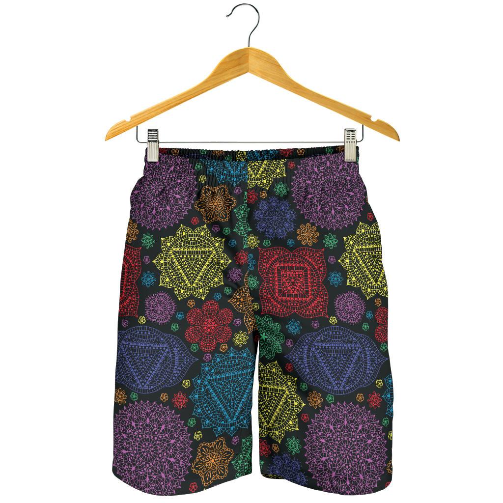 Chakra Mandala Print Pattern Mens Shorts-JTAMIGO.COM