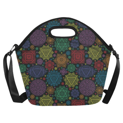 Chakra Mandala Print Pattern Neoprene Lunch Bag (Model 1669)(Large)-JTAMIGO.COM