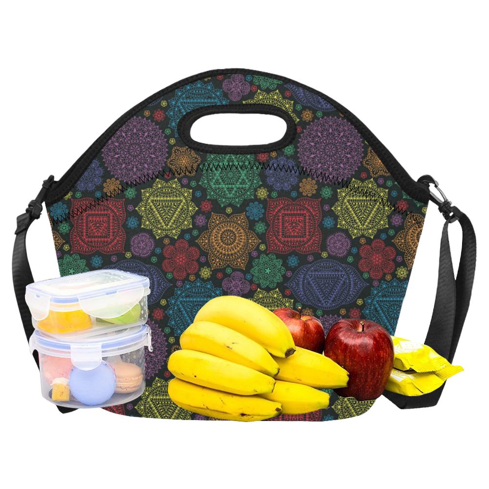Chakra Mandala Print Pattern Neoprene Lunch Bag (Model 1669)(Large)-JTAMIGO.COM