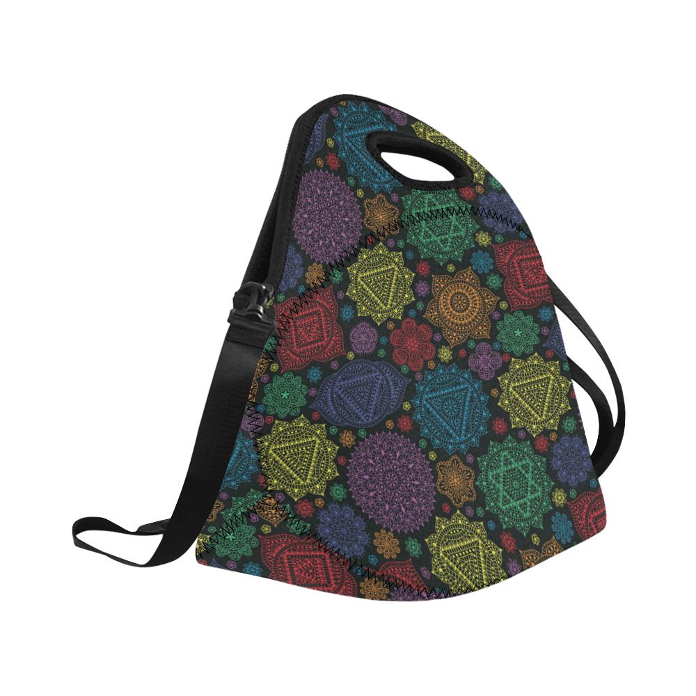 Chakra Mandala Print Pattern Neoprene Lunch Bag (Model 1669)(Large)-JTAMIGO.COM