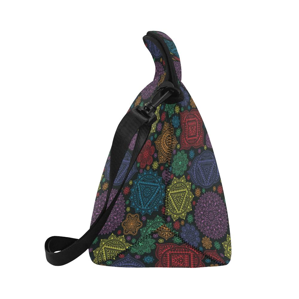 Chakra Mandala Print Pattern Neoprene Lunch Bag (Model 1669)(Large)-JTAMIGO.COM