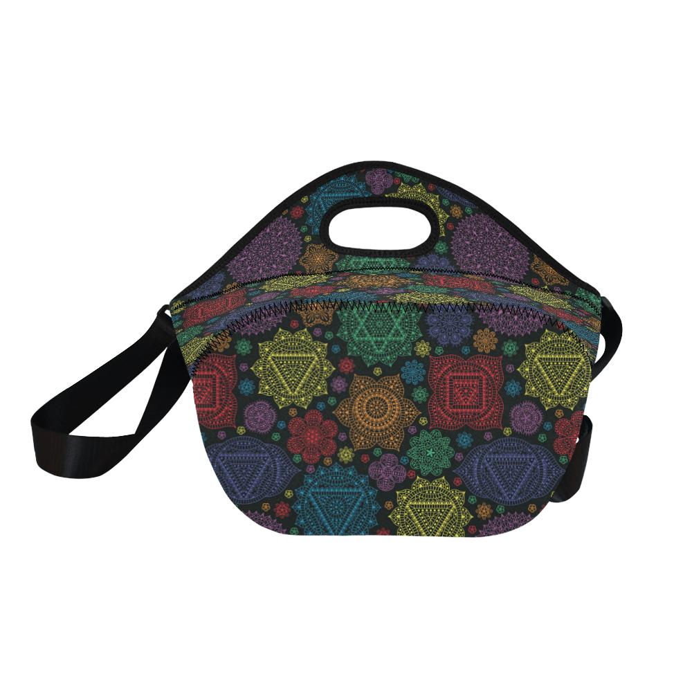 Chakra Mandala Print Pattern Neoprene Lunch Bag (Model 1669)(Large)-JTAMIGO.COM