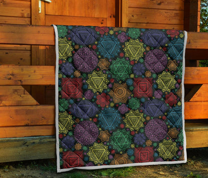 Chakra Mandala Print Pattern Premium Quilt-JTAMIGO.COM