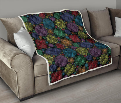 Chakra Mandala Print Pattern Premium Quilt-JTAMIGO.COM