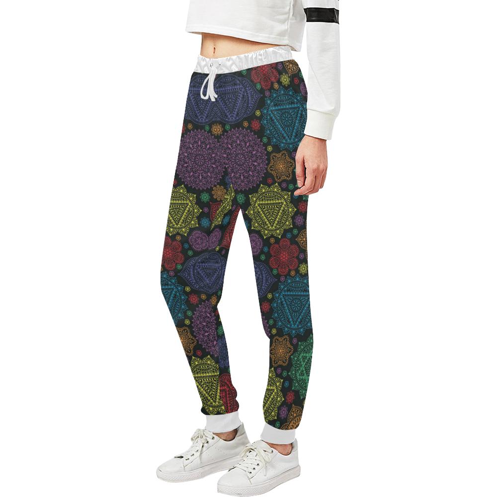 Chakra Mandala Print Pattern Unisex Casual Sweatpants (Model L11)-JTAMIGO.COM