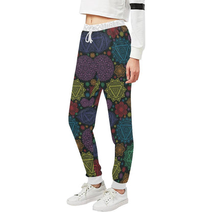 Chakra Mandala Print Pattern Unisex Casual Sweatpants (Model L11)-JTAMIGO.COM