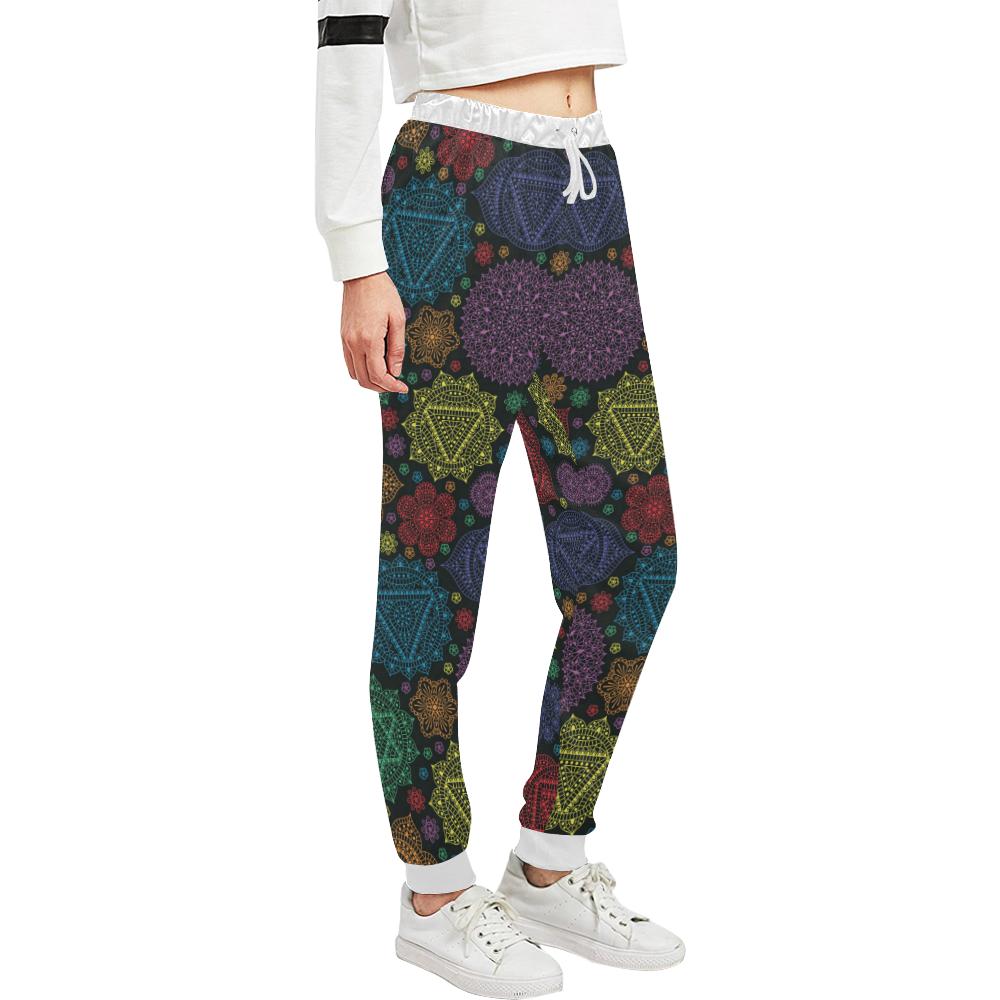 Chakra Mandala Print Pattern Unisex Casual Sweatpants (Model L11)-JTAMIGO.COM