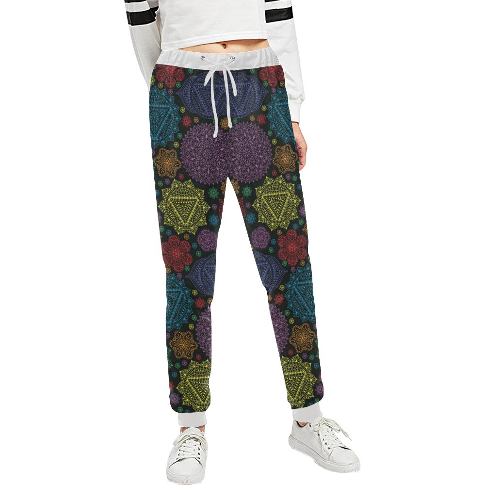 Chakra Mandala Print Pattern Unisex Casual Sweatpants (Model L11)-JTAMIGO.COM