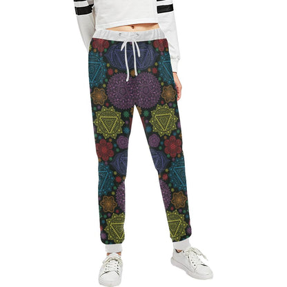 Chakra Mandala Print Pattern Unisex Casual Sweatpants (Model L11)-JTAMIGO.COM