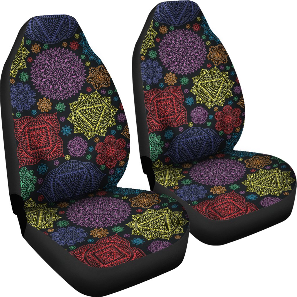 Chakra Mandala Print Pattern Universal Fit Car Seat Covers