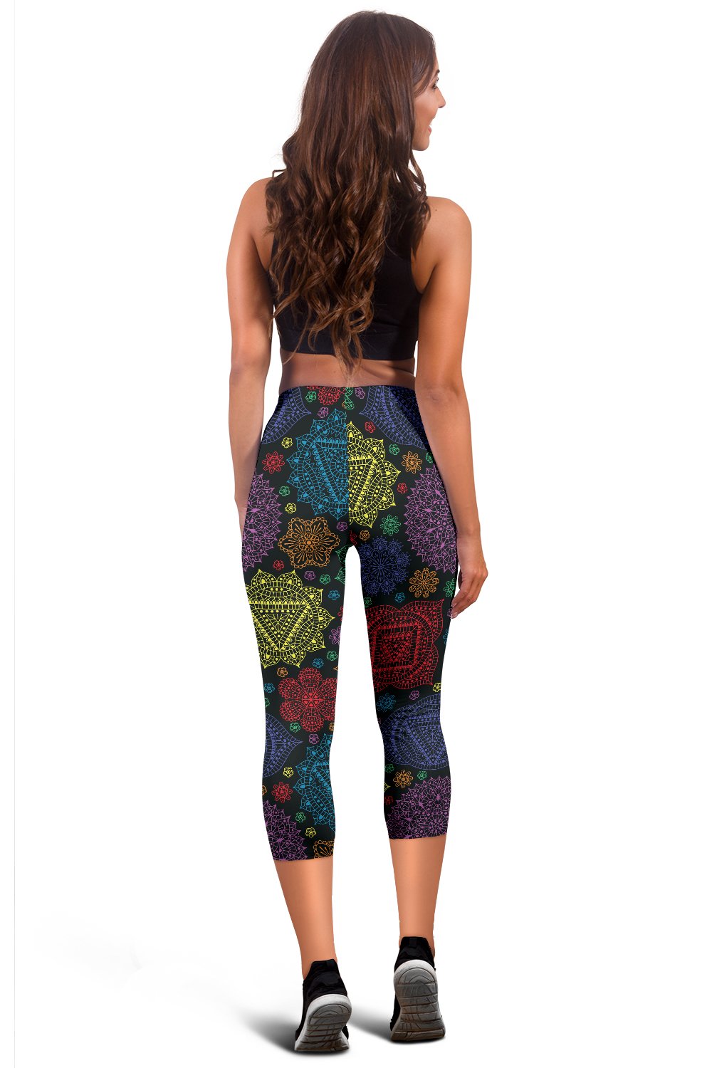 Chakra Mandala Print Pattern Women Capris