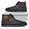 Chakra Mandala Print Pattern Women High Top Shoes