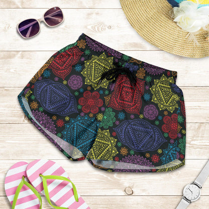 Chakra Mandala Print Pattern Women Shorts-JTAMIGO.COM