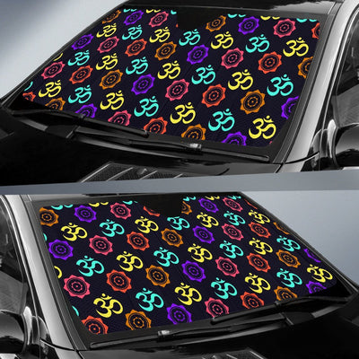 Chakra OM Print Pattern Car Sun Shade For Windshield