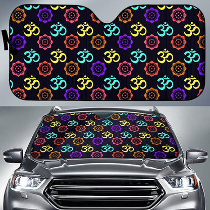 Chakra OM Print Pattern Car Sun Shade For Windshield
