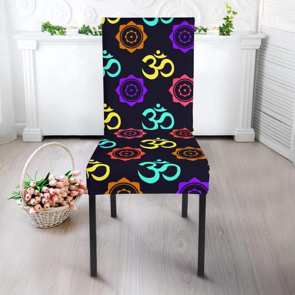 Chakra OM Print Pattern Dinning Chair Slipper-JTAMIGO.COM