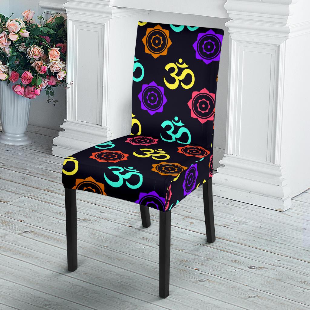 Chakra OM Print Pattern Dinning Chair Slipper-JTAMIGO.COM
