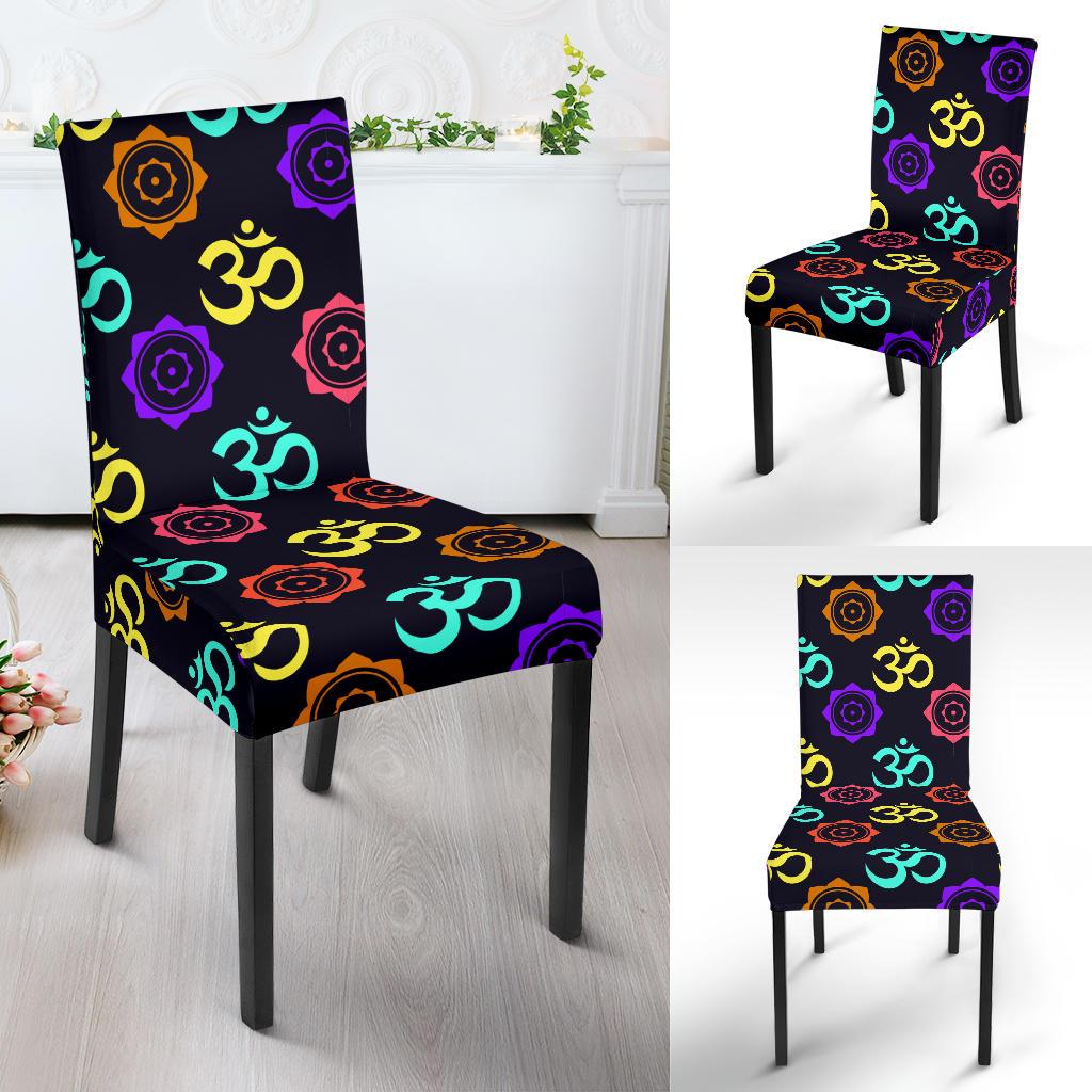 Chakra OM Print Pattern Dinning Chair Slipper-JTAMIGO.COM