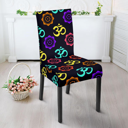Chakra OM Print Pattern Dinning Chair Slipper-JTAMIGO.COM